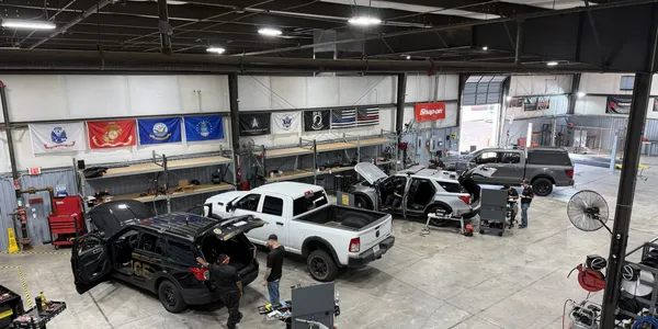 20,000 sq ft facility with multiple vehicles